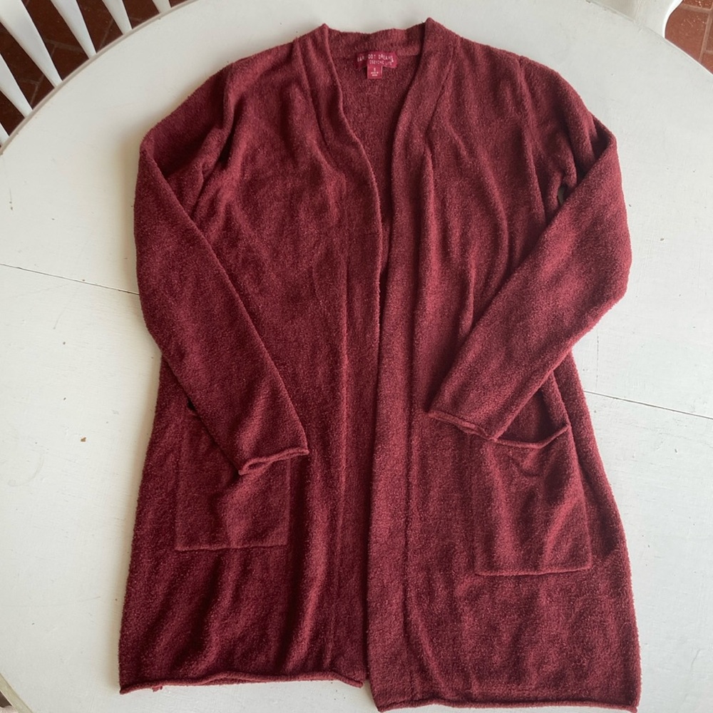 Barefoot Dreams Cozychic Lite Women’s Small Maroon Cardigan